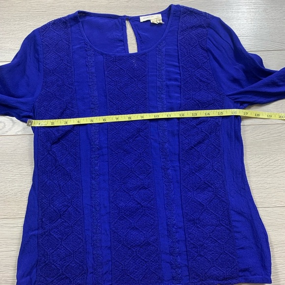Anthropologie Meadow Rue Blue Salina Lace Long Sleeve Blouse - Picture 8 of 12